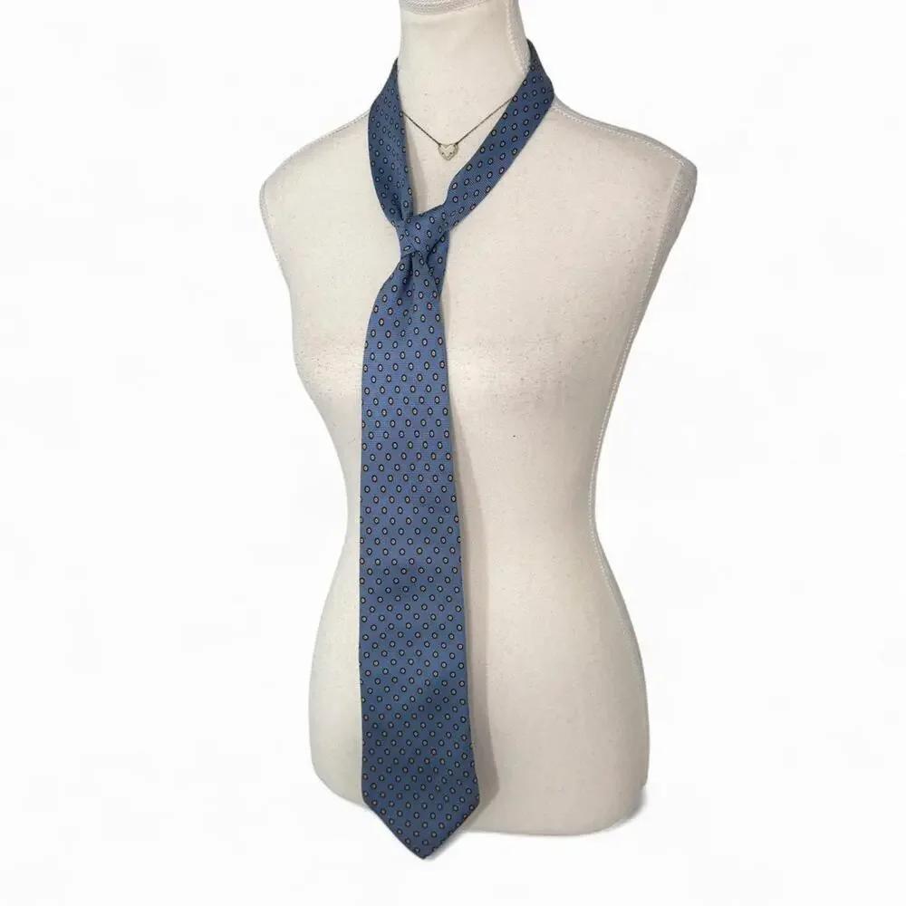 Brooks Brothers Blue Polka Dot Silk Tie Classic Mens Necktie